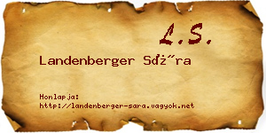 Landenberger Sára névjegykártya